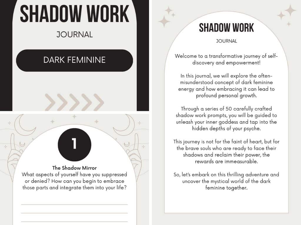 Shadow Work Journal for Embracing the Dark Feminine