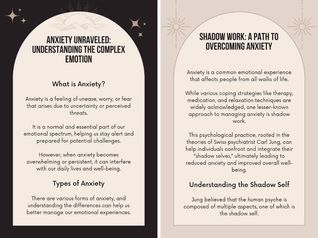 Shadow Work Journal to Conquer Anxiety