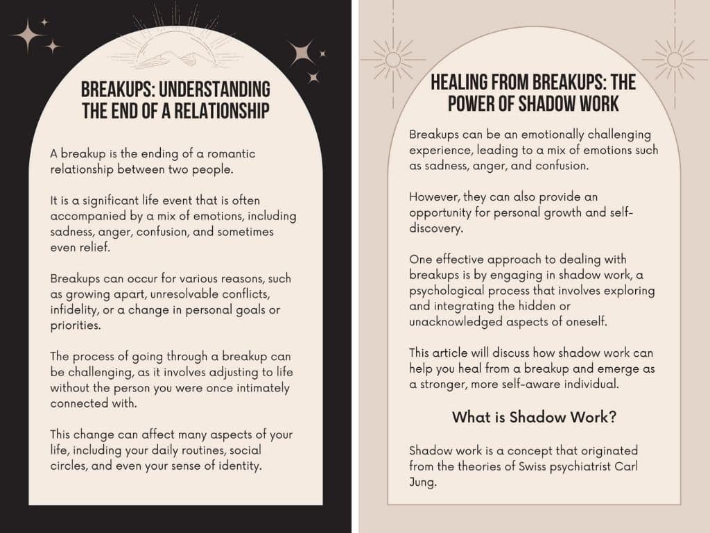 Shadow Work Journal to Transcend Breakups